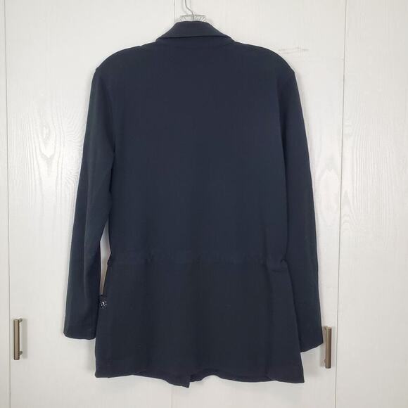 Christine Alexander Womens Black Rhinestone Studded Drawstring Waist Jacket Sz S - Picture 2 of 8